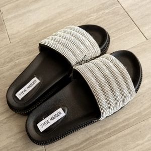 Steve Madden Rhinestone Slide Slip-on Sandals